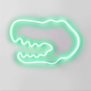 Neon Green Dinosaur Wall Decor
